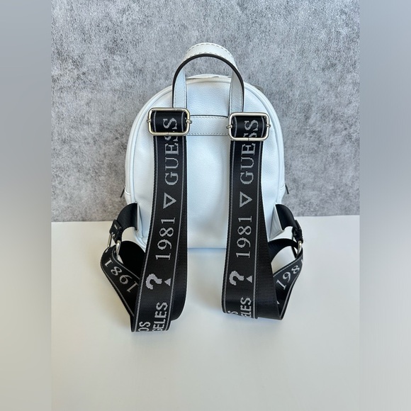 Guess Quilted Mini Backpack with Logo Straps in Black - Picture 3 of 6